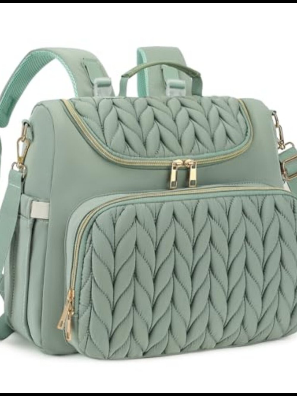 Quilted Mini Diaper Bag Backpack Nylon Crossbody Tote Stroller Bag